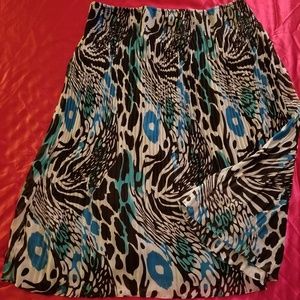 Blue/Multi Print Lined Maxi Skirt by CATO Woman